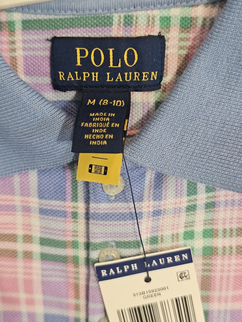 Polo Ralph Lauren Kids Plaid Polo Dress in Blue, Pink & Green - Picture 6 of 6